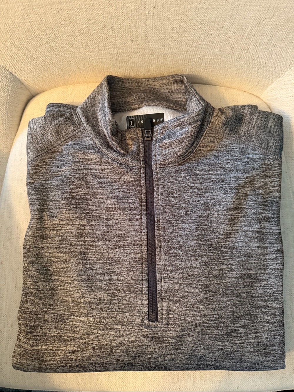 PGA Tour Quarter-Zip Men's Pullover Sweatshirt in Heather Gray-Size S